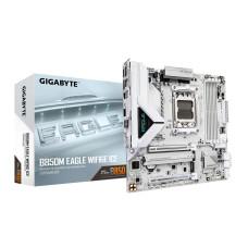 GIGABYTE B850M EAGLE WIFI6E ICE AM5 Micro ATX Motherboard, AMD B850 Chipset, 4x DDR5 DIMM Slots, Up to 256GB Max Memory, 1x PCIe 5.0 Slots, 2x M.2 Slots, WiFi 6E & BT 5.3, White | B850M-EAGLE-WF6E-ICE